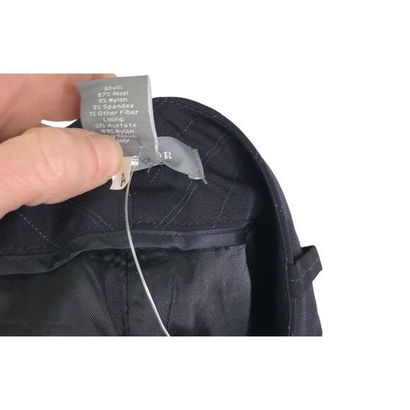 Ann Taylor‎ Pants Womens 0 Dark Blue Margo Pinstripe  Wool Work Slacks NWT $128 - Picture 11 of 11